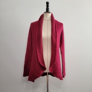 Wooden Ships Wine Colored Knit Cardigan